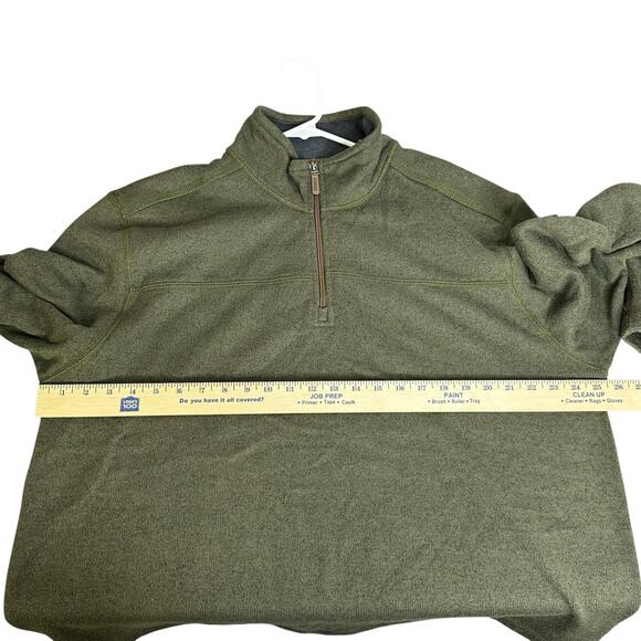 G.H. Bass Sweater Men’s XXL Green Explorer 1/4 Zip Pullover Outdoors Fleece - Picture 4 of 8